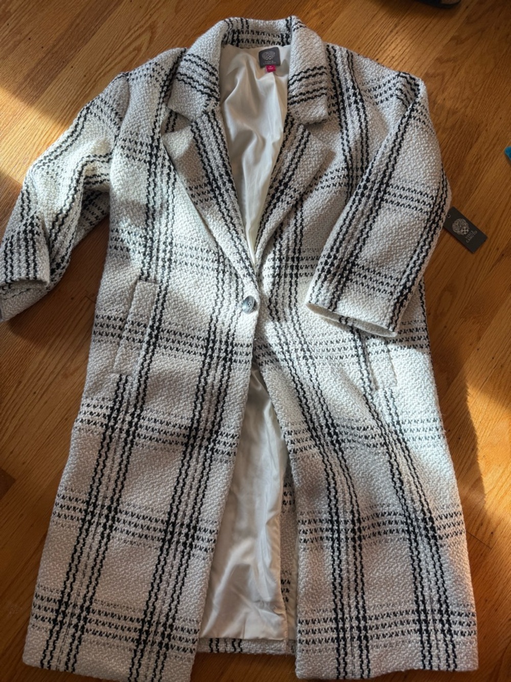 Vince Camuto Black and White Plaid Bouclé Jacket BNWT